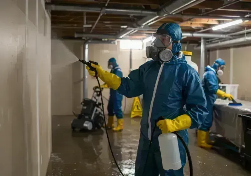 Basement Sanitization and Antimicrobial Treatment process in Sylacauga, AL