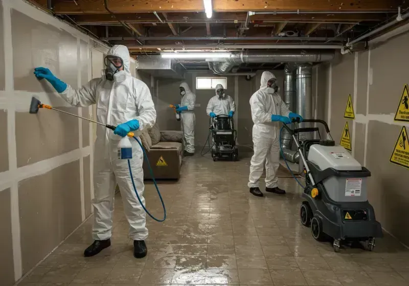 Basement Moisture Removal and Structural Drying process in Sylacauga, AL